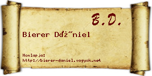 Bierer Dániel névjegykártya